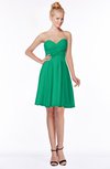 ColsBM Bridget Pepper Green Casual Sleeveless Zip up Chiffon Mini Bridesmaid Dresses