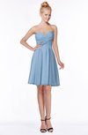 ColsBM Bridget Sky Blue Casual Sleeveless Zip up Chiffon Mini Bridesmaid Dresses