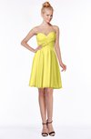 ColsBM Bridget Yellow Iris Casual Sleeveless Zip up Chiffon Mini Bridesmaid Dresses