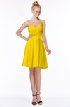 ColsBM Bridget Yellow Casual Sleeveless Zip up Chiffon Mini Bridesmaid Dresses