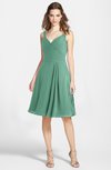 ColsBM Ariadne Beryl Green Gorgeous A-line Sleeveless Zip up Chiffon Knee Length Bridesmaid Dresses
