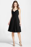 ColsBM Ariadne Black Gorgeous A-line Sleeveless Zip up Chiffon Knee Length Bridesmaid Dresses