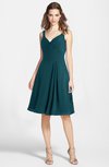 ColsBM Ariadne Blue Green Gorgeous A-line Sleeveless Zip up Chiffon Knee Length Bridesmaid Dresses