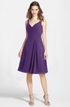 ColsBM Ariadne Dark Purple Gorgeous A-line Sleeveless Zip up Chiffon Knee Length Bridesmaid Dresses