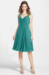 ColsBM Ariadne Emerald Green Gorgeous A-line Sleeveless Zip up Chiffon Knee Length Bridesmaid Dresses