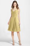 ColsBM Ariadne Gold Gorgeous A-line Sleeveless Zip up Chiffon Knee Length Bridesmaid Dresses
