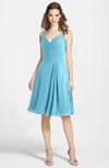 ColsBM Ariadne Light Blue Gorgeous A-line Sleeveless Zip up Chiffon Knee Length Bridesmaid Dresses
