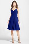ColsBM Ariadne Nautical Blue Gorgeous A-line Sleeveless Zip up Chiffon Knee Length Bridesmaid Dresses