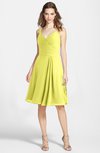 ColsBM Ariadne Pale Yellow Gorgeous A-line Sleeveless Zip up Chiffon Knee Length Bridesmaid Dresses
