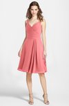 ColsBM Ariadne Shell Pink Gorgeous A-line Sleeveless Zip up Chiffon Knee Length Bridesmaid Dresses
