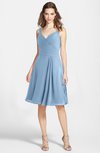 ColsBM Ariadne Sky Blue Gorgeous A-line Sleeveless Zip up Chiffon Knee Length Bridesmaid Dresses