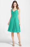 ColsBM Ariadne Viridian Green Gorgeous A-line Sleeveless Zip up Chiffon Knee Length Bridesmaid Dresses