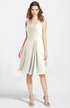 ColsBM Ariadne Whisper White Gorgeous A-line Sleeveless Zip up Chiffon Knee Length Bridesmaid Dresses