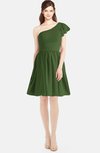 ColsBM Lynn Garden Green Modest A-line One Shoulder Short Sleeve Chiffon Ruching Bridesmaid Dresses
