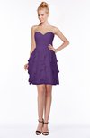 ColsBM Carmen Dark Purple Princess Fit-n-Flare Zip up Chiffon Ruching Bridesmaid Dresses