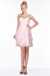 ColsBM Carmen Petal Pink Princess Fit-n-Flare Zip up Chiffon Ruching Bridesmaid Dresses