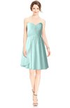ColsBM Jaelyn Blue Glass Casual Fit-n-Flare Sweetheart Sleeveless Knee Length Ruching Bridesmaid Dresses