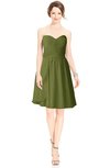 ColsBM Jaelyn Olive Green Casual Fit-n-Flare Sweetheart Sleeveless Knee Length Ruching Bridesmaid Dresses