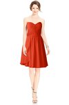 ColsBM Jaelyn Persimmon Casual Fit-n-Flare Sweetheart Sleeveless Knee Length Ruching Bridesmaid Dresses