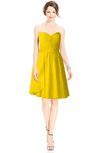 ColsBM Jaelyn Yellow Casual Fit-n-Flare Sweetheart Sleeveless Knee Length Ruching Bridesmaid Dresses