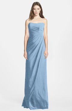 ColsBM Celine Dusty Blue Gorgeous Trumpet Sleeveless Zip up Chiffon Bridesmaid Dresses