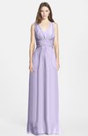 ColsBM Jazmine Pastel Lilac Gorgeous A-line V-neck Sleeveless Floor Length Ruching Bridesmaid Dresses