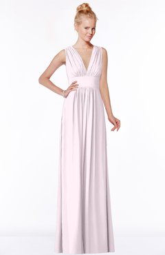 ColsBM Carolyn Blush Classic V-neck Sleeveless Zip up Ruching Bridesmaid Dresses