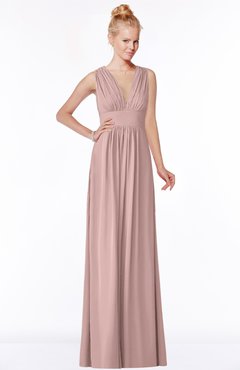 ColsBM Carolyn Bridal Rose Classic V-neck Sleeveless Zip up Ruching Bridesmaid Dresses