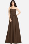 ColsBM Audrina Chocolate Brown Gorgeous A-line Sweetheart Sleeveless Zip up Flower Plus Size Bridesmaid Dresses