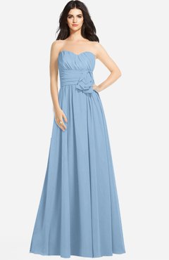 ColsBM Audrina Dusty Blue Gorgeous A-line Sweetheart Sleeveless Zip up Flower Plus Size Bridesmaid Dresses