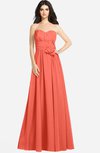 ColsBM Audrina Living Coral Gorgeous A-line Sweetheart Sleeveless Zip up Flower Plus Size Bridesmaid Dresses