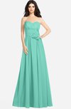 ColsBM Audrina Mint Green Gorgeous A-line Sweetheart Sleeveless Zip up Flower Plus Size Bridesmaid Dresses