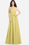 ColsBM Audrina Misted Yellow Gorgeous A-line Sweetheart Sleeveless Zip up Flower Plus Size Bridesmaid Dresses
