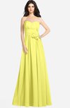 ColsBM Audrina Pale Yellow Gorgeous A-line Sweetheart Sleeveless Zip up Flower Plus Size Bridesmaid Dresses