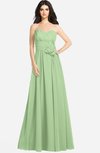 ColsBM Audrina Sage Green Gorgeous A-line Sweetheart Sleeveless Zip up Flower Plus Size Bridesmaid Dresses