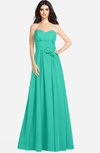 ColsBM Audrina Viridian Green Gorgeous A-line Sweetheart Sleeveless Zip up Flower Plus Size Bridesmaid Dresses