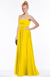 ColsBM Shelby Yellow Glamorous Empire Sleeveless Chiffon Ruching Bridesmaid Dresses