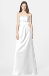 ColsBM Briley White Modest Fit-n-Flare Sweetheart Sleeveless Chiffon Floor Length Bridesmaid Dresses