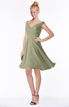 ColsBM Chloe Sponge Classic Fit-n-Flare Zip up Chiffon Knee Length Ruching Bridesmaid Dresses