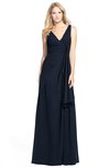 ColsBM Ashlyn Navy Blue Luxury A-line V-neck Zip up Floor Length Bridesmaid Dresses