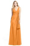 ColsBM Ashlyn Orange Luxury A-line V-neck Zip up Floor Length Bridesmaid Dresses
