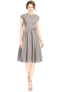 ColsBM Jane Fawn Mature Fit-n-Flare High Neck Zip up Chiffon Bridesmaid Dresses
