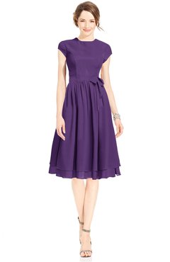 ColsBM Jane Pansy Mature Fit-n-Flare High Neck Zip up Chiffon Bridesmaid Dresses
