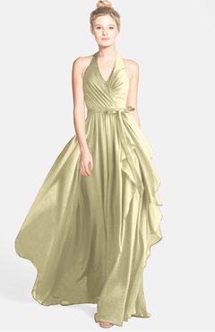 ColsBM Anya Anise Flower Glamorous A-line Sleeveless Zip up Chiffon Ribbon Bridesmaid Dresses
