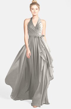 ColsBM Anya Ashes Of Roses Glamorous A-line Sleeveless Zip up Chiffon Ribbon Bridesmaid Dresses