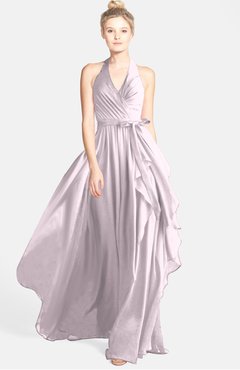 ColsBM Anya Blush Glamorous A-line Sleeveless Zip up Chiffon Ribbon Bridesmaid Dresses