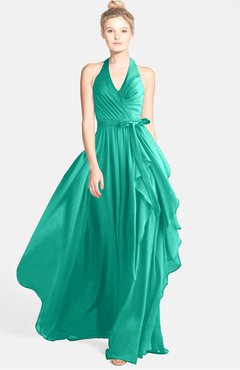 ColsBM Anya Ceramic Glamorous A-line Sleeveless Zip up Chiffon Ribbon Bridesmaid Dresses