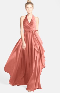 ColsBM Anya Desert Flower Glamorous A-line Sleeveless Zip up Chiffon Ribbon Bridesmaid Dresses