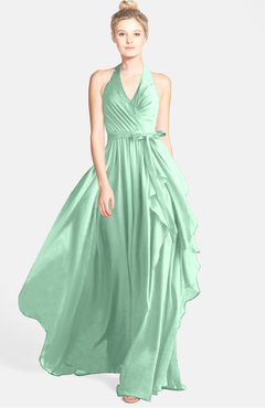ColsBM Anya Honeydew Glamorous A-line Sleeveless Zip up Chiffon Ribbon Bridesmaid Dresses