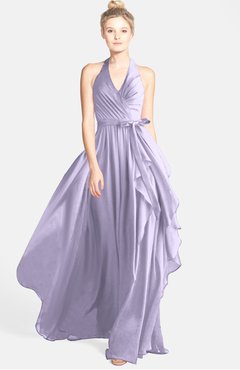 ColsBM Anya Light Purple Glamorous A-line Sleeveless Zip up Chiffon Ribbon Bridesmaid Dresses